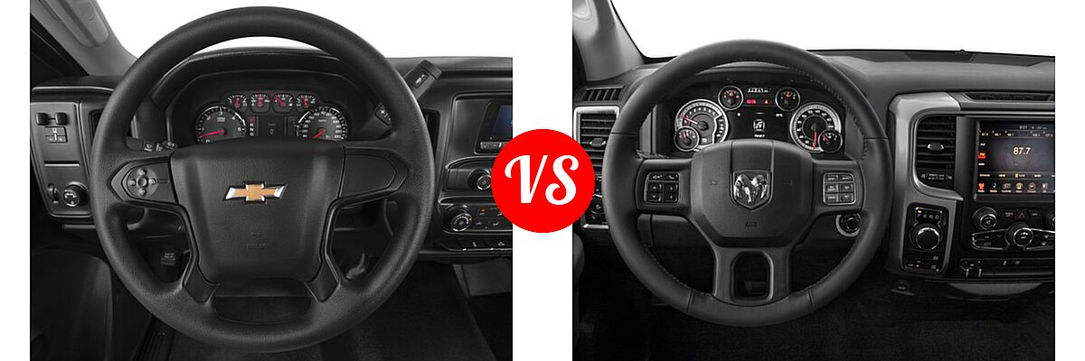 2016 Chevrolet Silverado 2500HD Pickup LT / Work Truck vs. 2016 Ram 1500 Pickup SLT - Dashboard Comparison