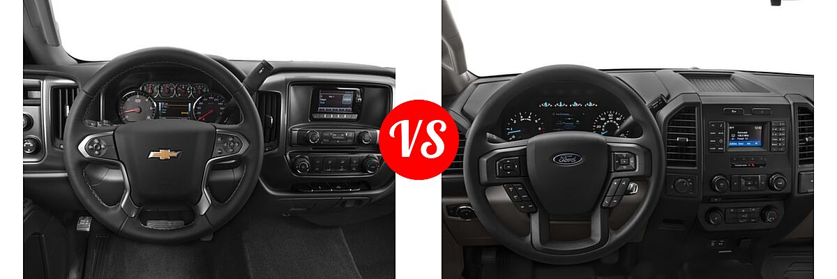 2016 Chevrolet Silverado 2500HD Pickup Work Truck vs. 2016 Ford F-150 Pickup XL - Dashboard Comparison