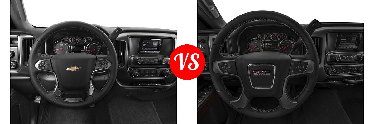 2016 Chevrolet Silverado 2500HD Pickup Work Truck vs. 2016 GMC Sierra 2500HD Pickup SLE - Dashboard Comparison