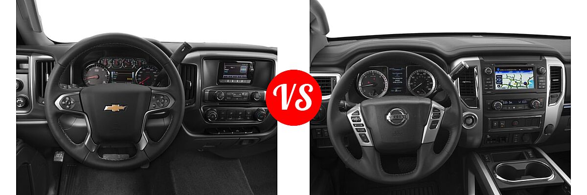 2016 Chevrolet Silverado 2500HD Pickup Work Truck vs. 2016 Nissan Titan XD Pickup SV - Dashboard Comparison