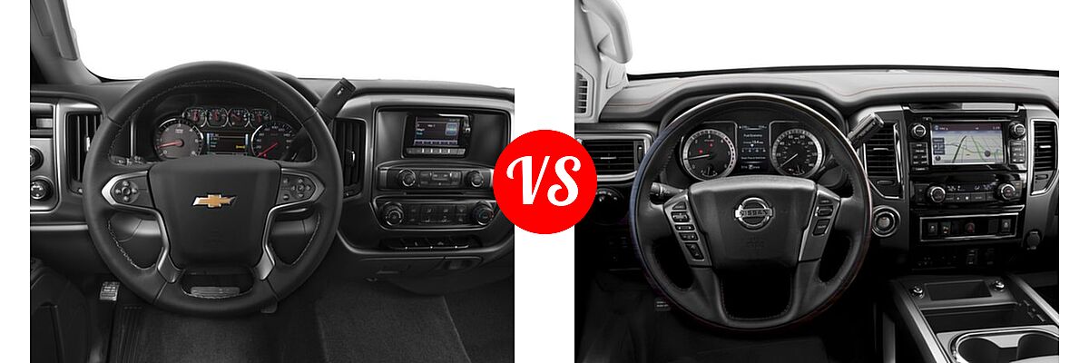 2016 Chevrolet Silverado 2500HD Pickup LT vs. 2016 Nissan Titan XD Pickup Platinum Reserve - Dashboard Comparison