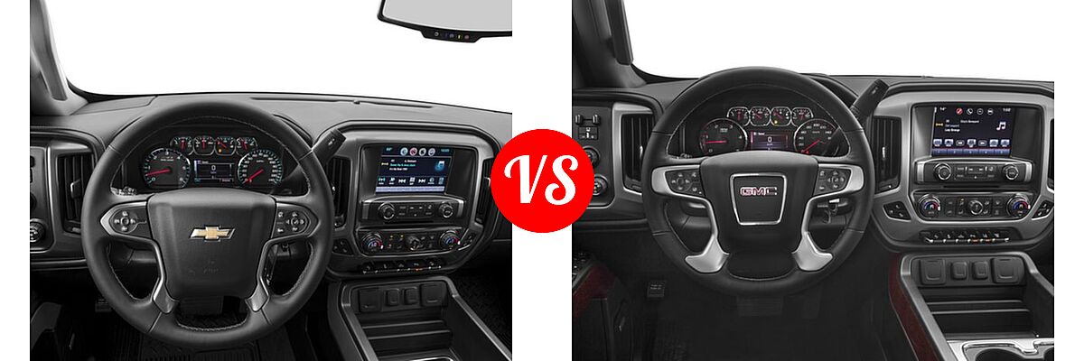 2016 Chevrolet Silverado 2500HD Pickup LTZ vs. 2016 GMC Sierra 2500HD Pickup SLT - Dashboard Comparison