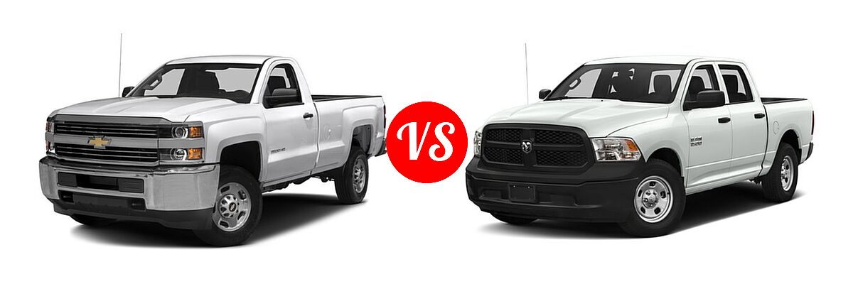 2016 Chevrolet Silverado 2500HD Pickup LT / Work Truck vs. 2016 Ram 1500 Pickup Tradesman - Front Left Comparison