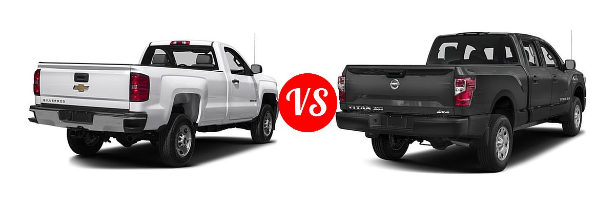 2016 Chevrolet Silverado 2500HD Pickup LT / Work Truck vs. 2016 Nissan Titan XD Pickup S - Rear Right Comparison