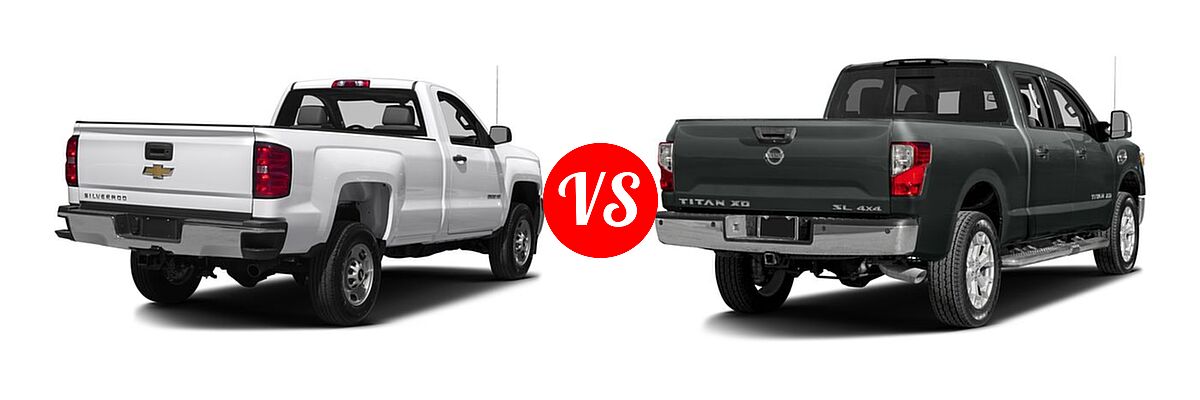 2016 Chevrolet Silverado 2500HD Pickup LT / Work Truck vs. 2016 Nissan Titan XD Pickup SL - Rear Right Comparison