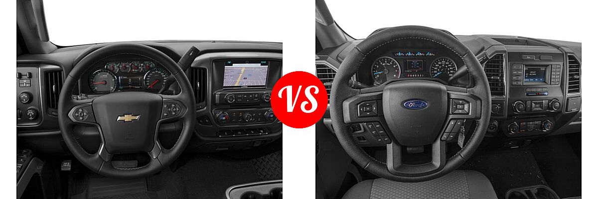 2016 Chevrolet Silverado 2500HD Pickup LT vs. 2016 Ford F-150 Pickup XLT - Dashboard Comparison