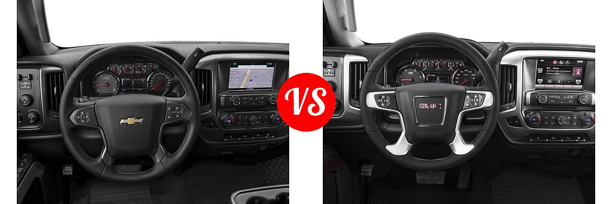 2016 Chevrolet Silverado 2500HD Pickup LT vs. 2016 GMC Sierra 2500HD Pickup SLE - Dashboard Comparison