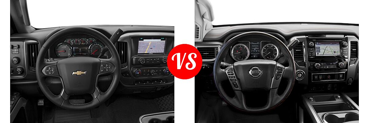 2016 Chevrolet Silverado 2500HD Pickup LT vs. 2016 Nissan Titan XD Pickup Platinum Reserve - Dashboard Comparison