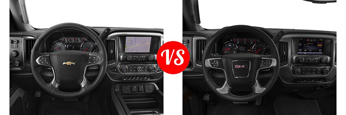 2016 Chevrolet Silverado 2500HD Pickup LTZ vs. 2016 GMC Sierra 2500HD Pickup SLE / SLT - Dashboard Comparison