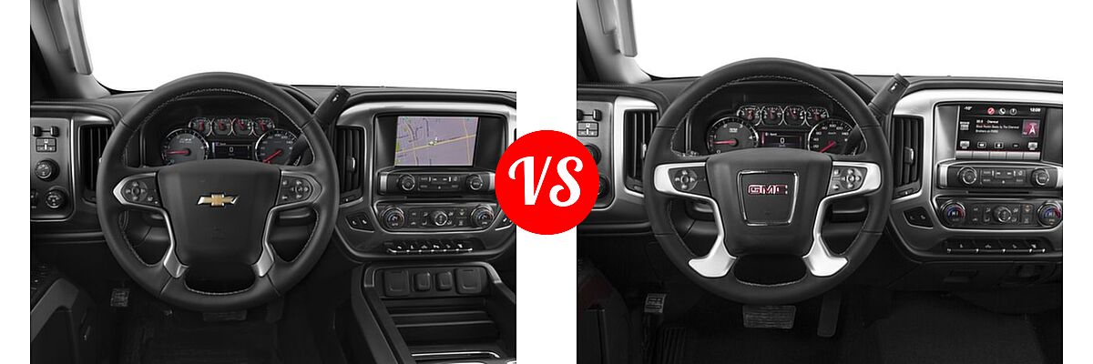 2016 Chevrolet Silverado 2500HD Pickup LTZ vs. 2016 GMC Sierra 2500HD Pickup SLE - Dashboard Comparison