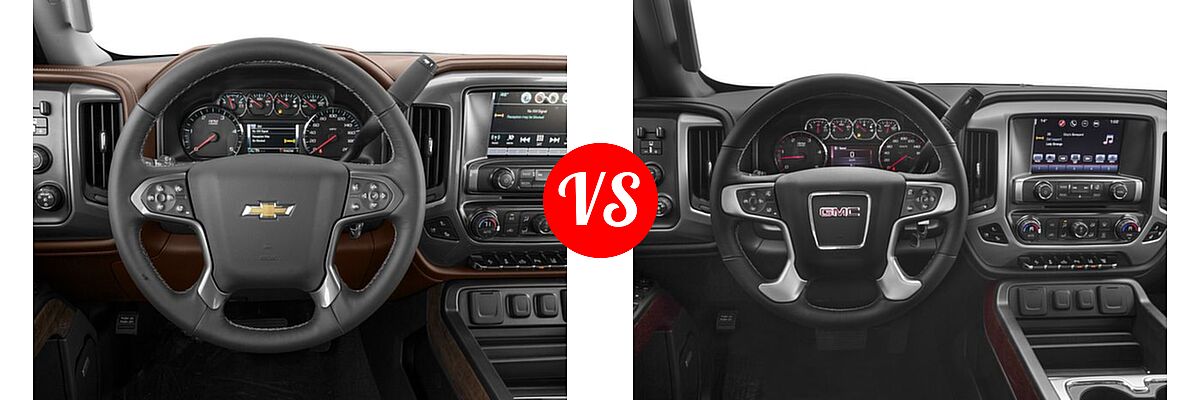 2016 Chevrolet Silverado 2500HD Pickup High Country vs. 2016 GMC Sierra 2500HD Pickup SLT - Dashboard Comparison
