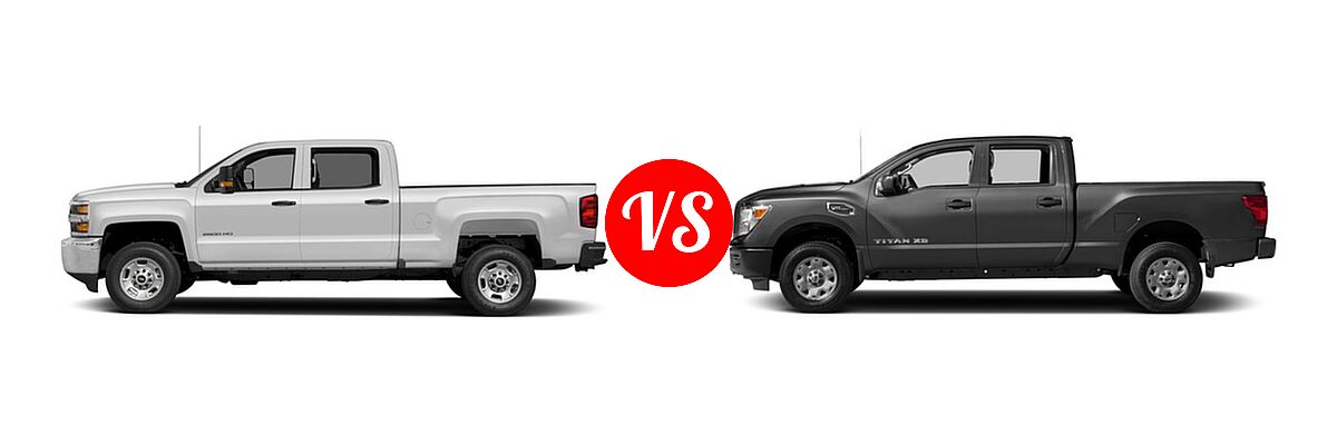 2016 Chevrolet Silverado 2500HD Pickup Work Truck vs. 2016 Nissan Titan XD Pickup S - Side Comparison