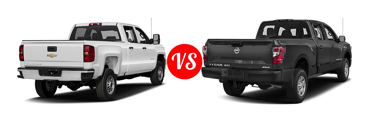 2016 Chevrolet Silverado 2500HD Pickup Work Truck vs. 2016 Nissan Titan XD Pickup S - Rear Right Comparison
