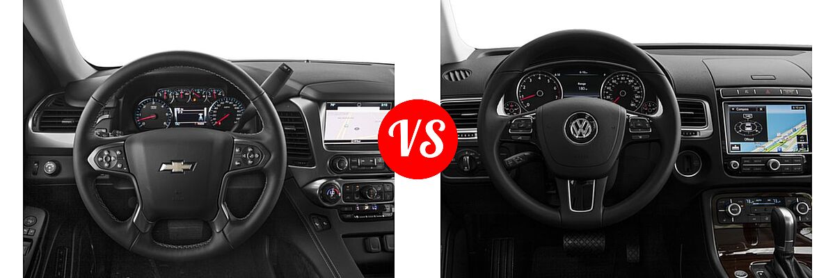 2016 Chevrolet Tahoe SUV LS / LT vs. 2016 Volkswagen Touareg SUV Diesel Executive / Lux / Sport w/Technology - Dashboard Comparison