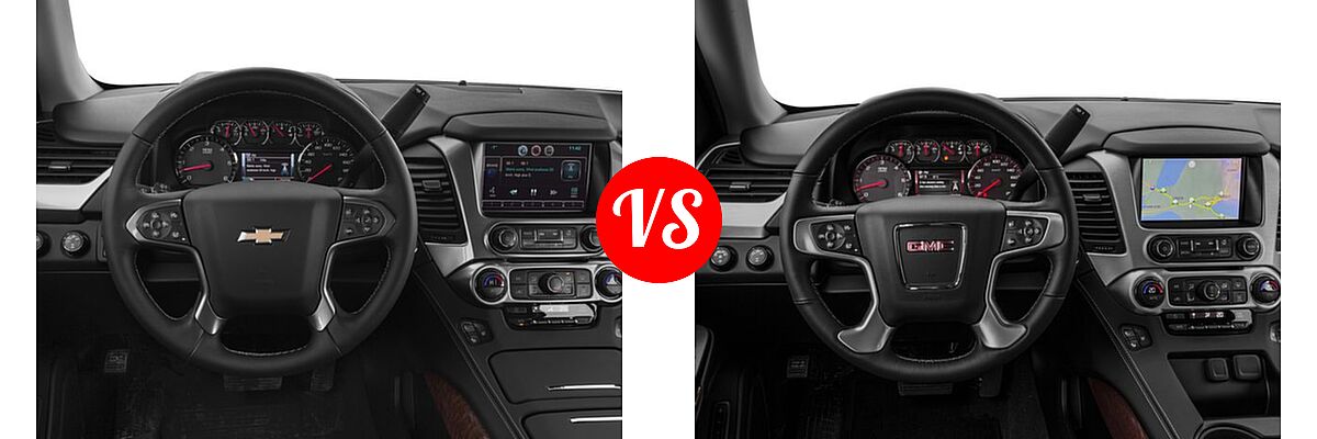 2016 Chevrolet Tahoe SUV LTZ vs. 2016 GMC Yukon SUV SLE / SLT - Dashboard Comparison
