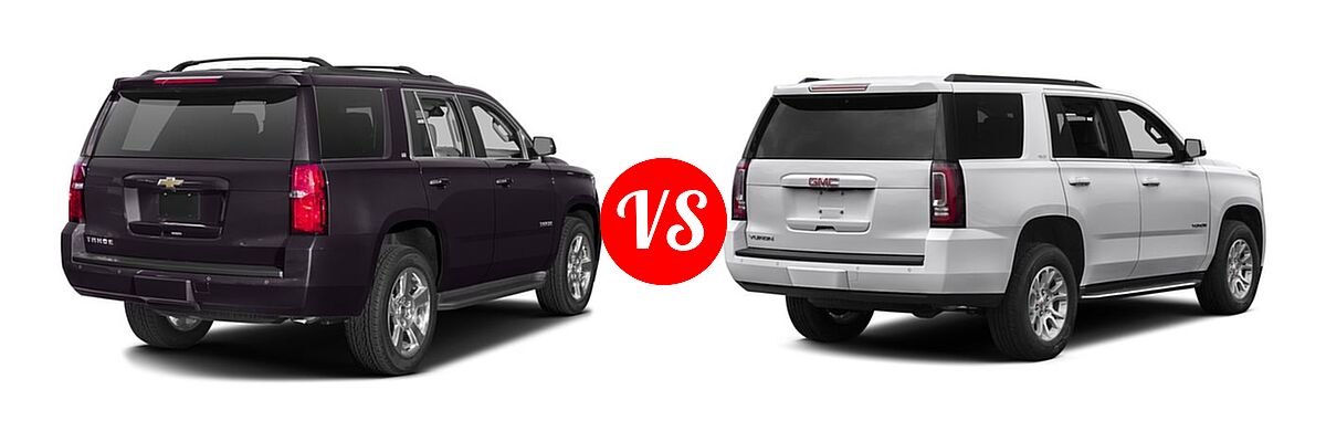 2016 Chevrolet Tahoe SUV LS / LT vs. 2016 GMC Yukon SUV SLE / SLT - Rear Right Comparison