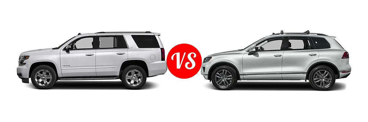 2016 Chevrolet Tahoe SUV LTZ vs. 2016 Volkswagen Touareg SUV Diesel Executive / Lux / Sport w/Technology - Side Comparison