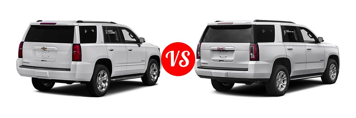 2016 Chevrolet Tahoe SUV LTZ vs. 2016 GMC Yukon SUV SLE / SLT - Rear Right Comparison