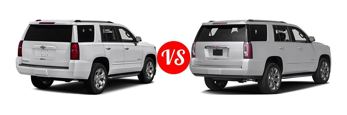 2016 Chevrolet Tahoe SUV LTZ vs. 2016 GMC Yukon SUV Denali - Rear Right Comparison