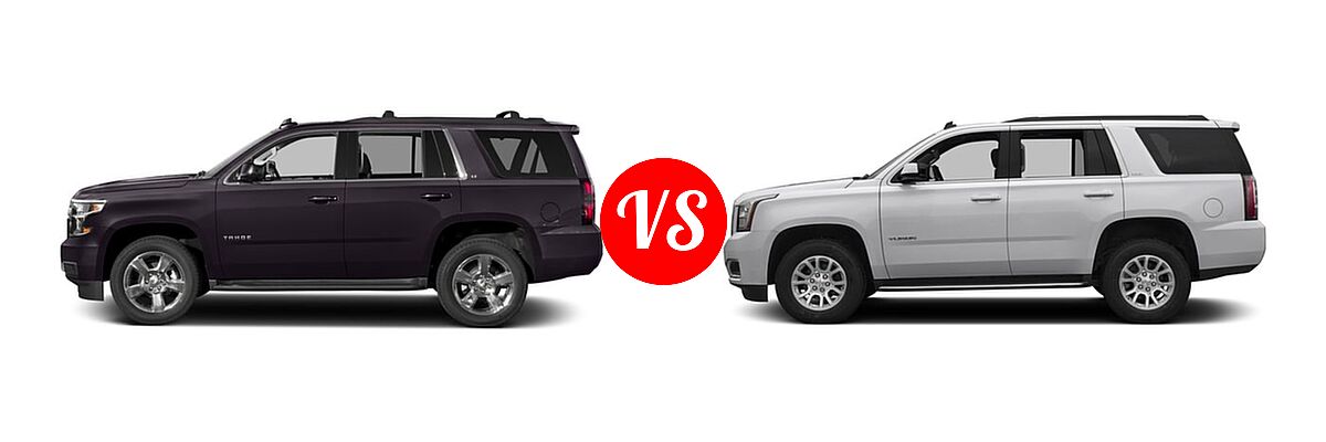 2016 Chevrolet Tahoe SUV LS / LT vs. 2016 GMC Yukon SUV SLE / SLT - Side Comparison