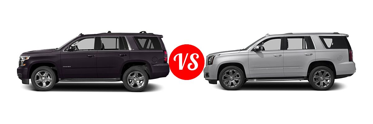 2016 Chevrolet Tahoe SUV LS / LT vs. 2016 GMC Yukon SUV Denali - Side Comparison
