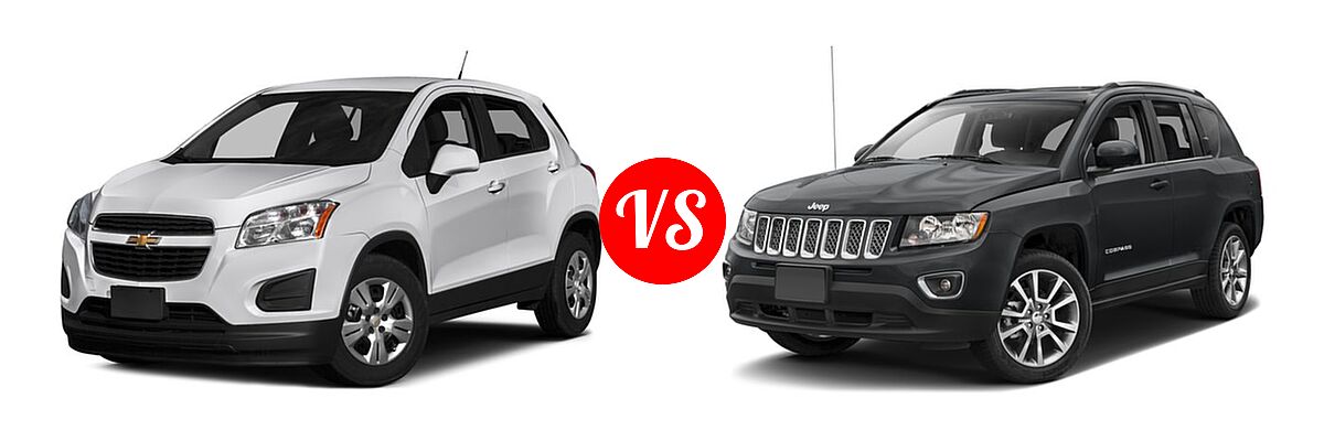 2016 Chevrolet Trax SUV LS vs. 2016 Jeep Compass SUV High Altitude Edition - Front Left Comparison