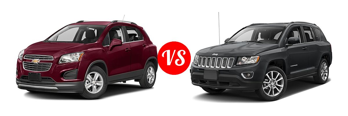2016 Chevrolet Trax SUV LT vs. 2016 Jeep Compass SUV High Altitude Edition - Front Left Comparison