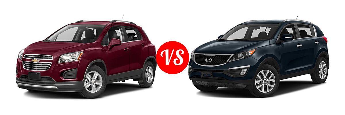 2016 Chevrolet Trax SUV LT vs. 2016 Kia Sportage SUV EX / LX / SX - Front Left Comparison