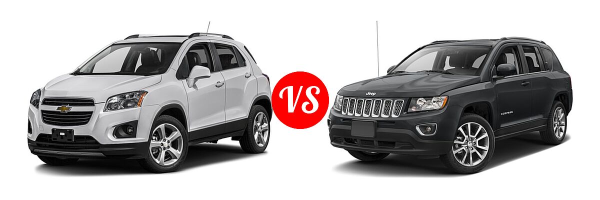 2016 Chevrolet Trax SUV LTZ vs. 2016 Jeep Compass SUV High Altitude Edition - Front Left Comparison