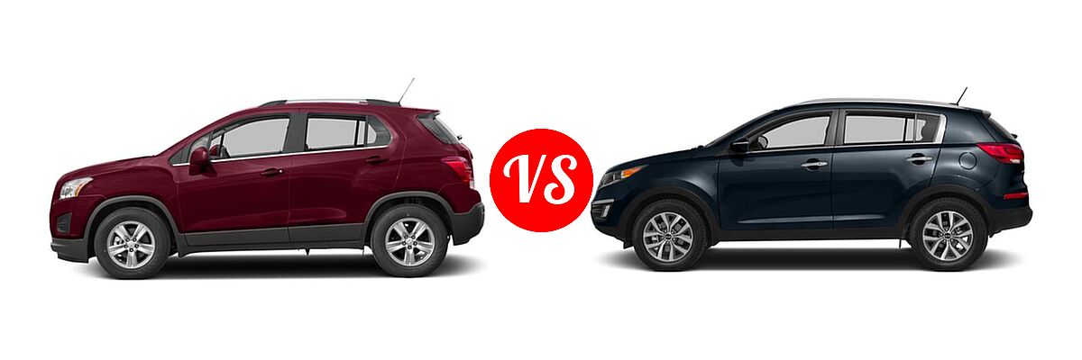 2016 Chevrolet Trax SUV LT vs. 2016 Kia Sportage SUV EX / LX / SX - Side Comparison