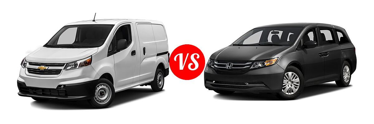 2016 Chevrolet City Express Minivan LS / LT vs. 2016 Honda Odyssey Minivan LX - Front Left Comparison
