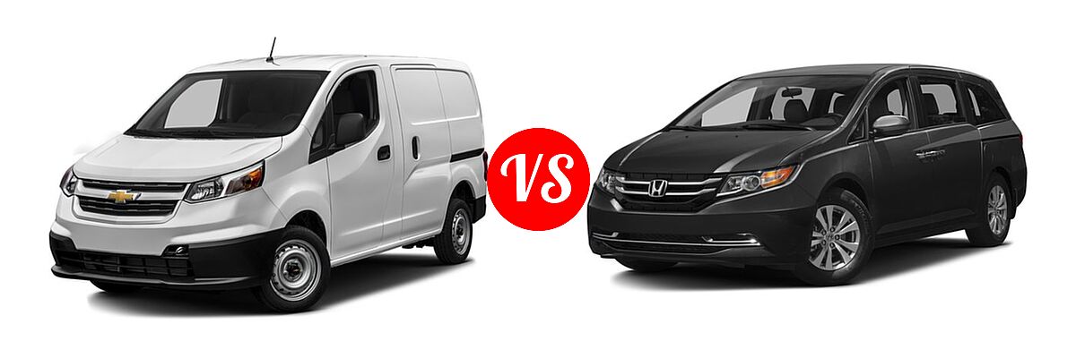 2016 Chevrolet City Express Minivan LS / LT vs. 2016 Honda Odyssey Minivan EX - Front Left Comparison