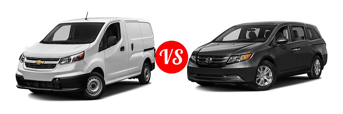 2016 Chevrolet City Express Minivan LS / LT vs. 2016 Honda Odyssey Minivan SE - Front Left Comparison
