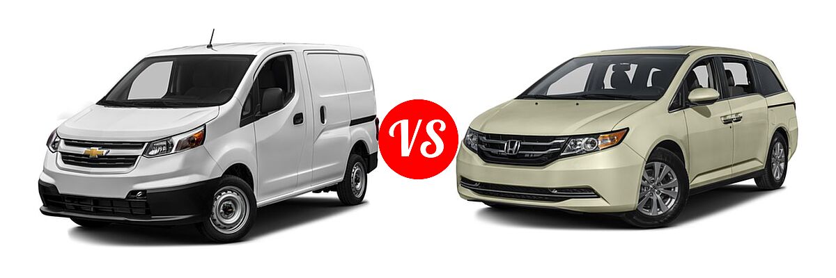 2016 Chevrolet City Express Minivan LS / LT vs. 2016 Honda Odyssey Minivan EX-L - Front Left Comparison