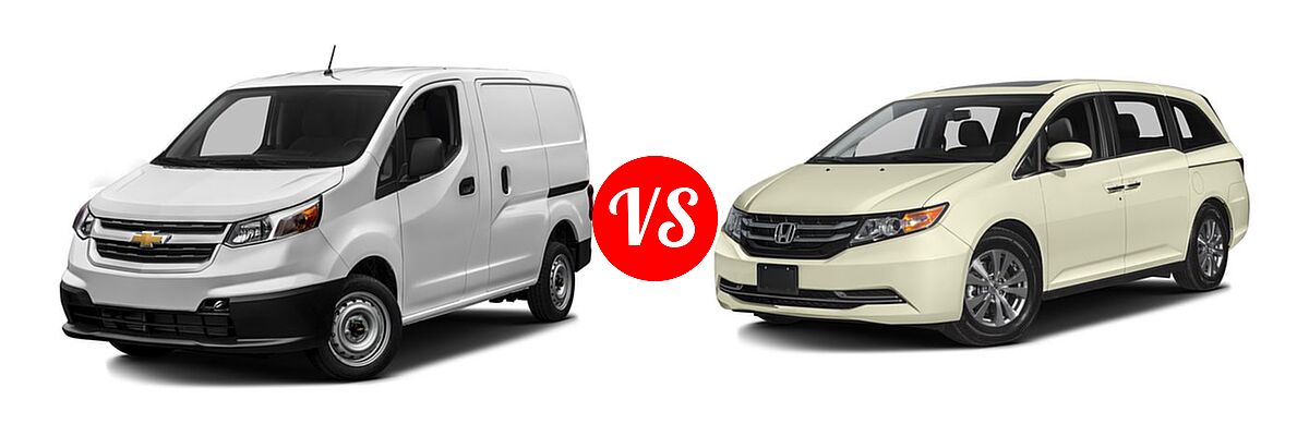 2016 Chevrolet City Express Minivan LS / LT vs. 2016 Honda Odyssey Minivan EX-L - Front Left Comparison