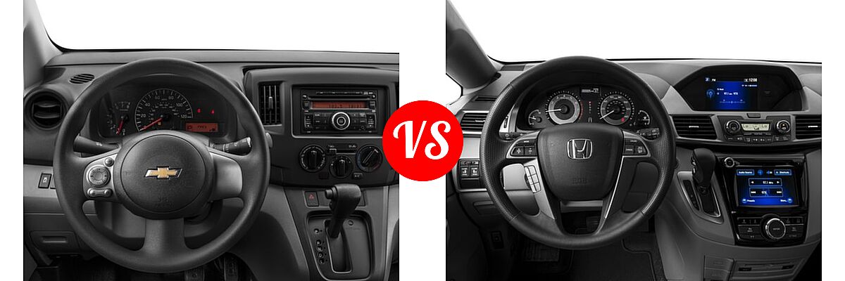 2016 Chevrolet City Express Minivan LS / LT vs. 2016 Honda Odyssey Minivan SE - Dashboard Comparison