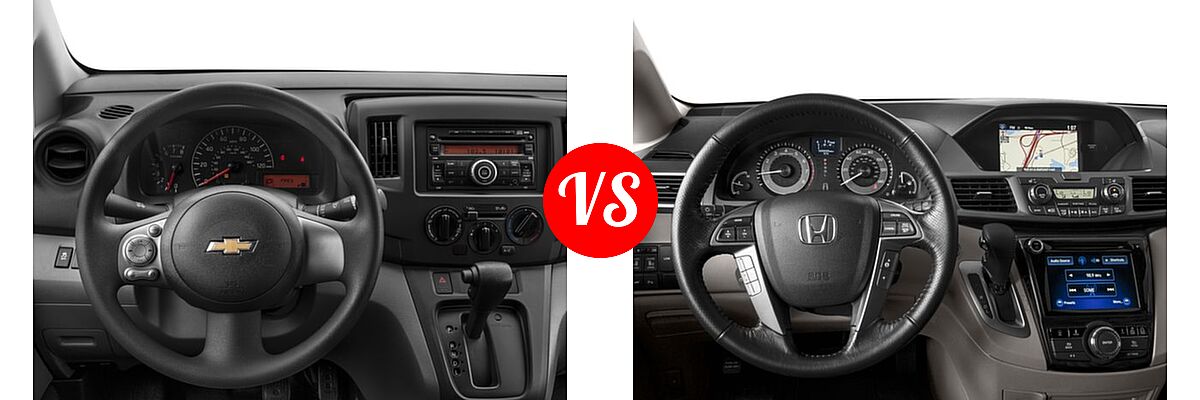 2016 Chevrolet City Express Minivan LS / LT vs. 2016 Honda Odyssey Minivan Touring - Dashboard Comparison