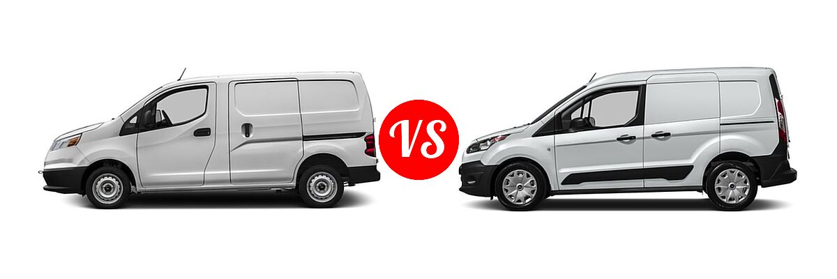 2016 Chevrolet City Express Minivan LS / LT vs. 2016 Ford Transit Connect Minivan XL / XLT - Side Comparison