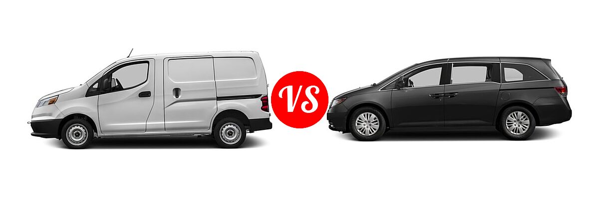 2016 Chevrolet City Express Minivan LS / LT vs. 2016 Honda Odyssey Minivan LX - Side Comparison