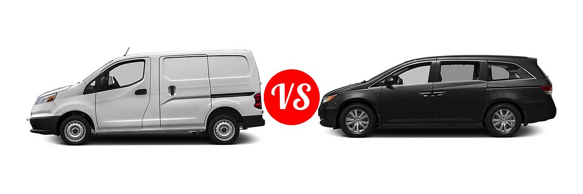 2016 Chevrolet City Express Minivan LS / LT vs. 2016 Honda Odyssey Minivan EX - Side Comparison