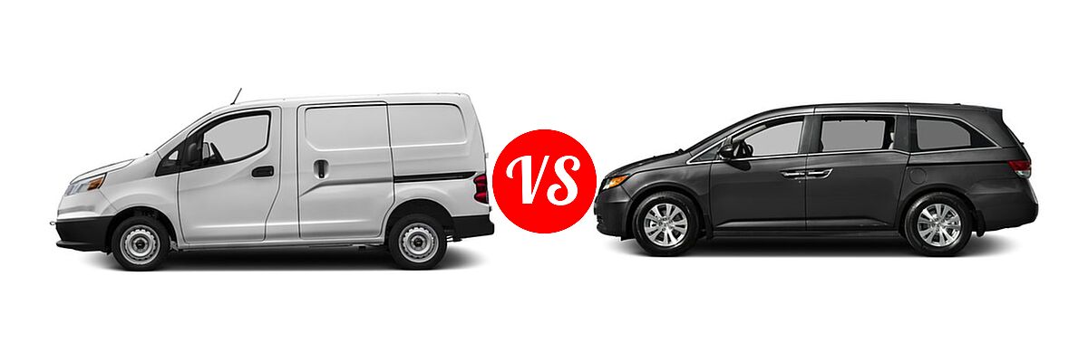 2016 Chevrolet City Express Minivan LS / LT vs. 2016 Honda Odyssey Minivan SE - Side Comparison