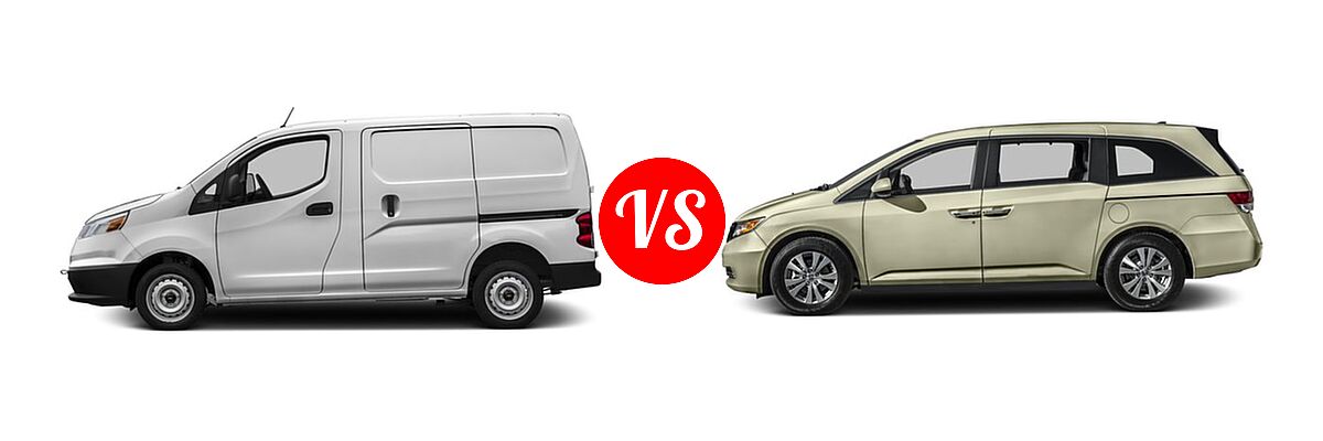 2016 Chevrolet City Express Minivan LS / LT vs. 2016 Honda Odyssey Minivan EX-L - Side Comparison