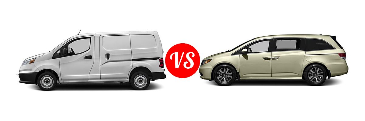 2016 Chevrolet City Express Minivan LS / LT vs. 2016 Honda Odyssey Minivan Touring - Side Comparison
