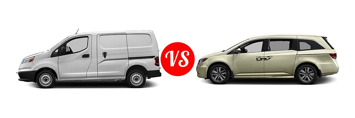 2016 Chevrolet City Express Minivan LS / LT vs. 2016 Honda Odyssey Minivan Touring Elite - Side Comparison