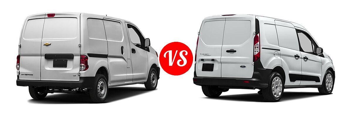 2016 Chevrolet City Express Minivan LS / LT vs. 2016 Ford Transit Connect Minivan XL / XLT - Rear Right Comparison