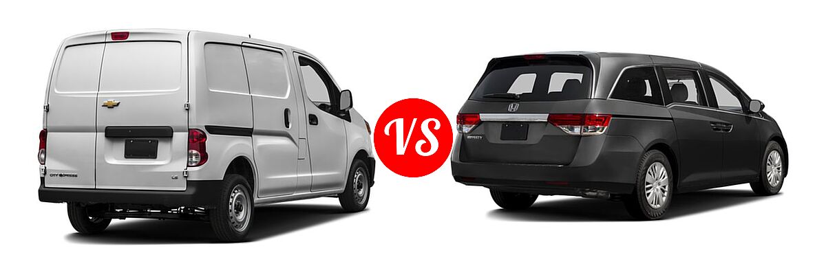 2016 Chevrolet City Express Minivan LS / LT vs. 2016 Honda Odyssey Minivan LX - Rear Right Comparison