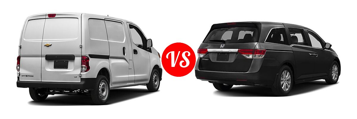 2016 Chevrolet City Express Minivan LS / LT vs. 2016 Honda Odyssey Minivan EX - Rear Right Comparison