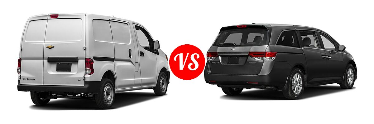 2016 Chevrolet City Express Minivan LS / LT vs. 2016 Honda Odyssey Minivan SE - Rear Right Comparison
