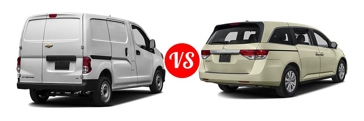 2016 Chevrolet City Express Minivan LS / LT vs. 2016 Honda Odyssey Minivan EX-L - Rear Right Comparison