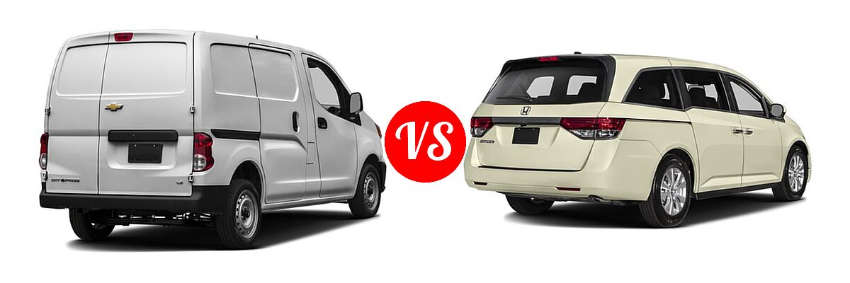 2016 Chevrolet City Express Minivan LS / LT vs. 2016 Honda Odyssey Minivan EX-L - Rear Right Comparison